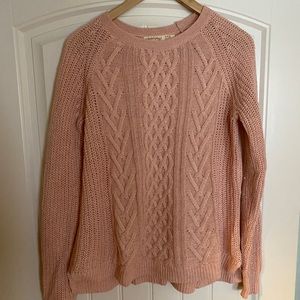 Pink sweater with silver thread
